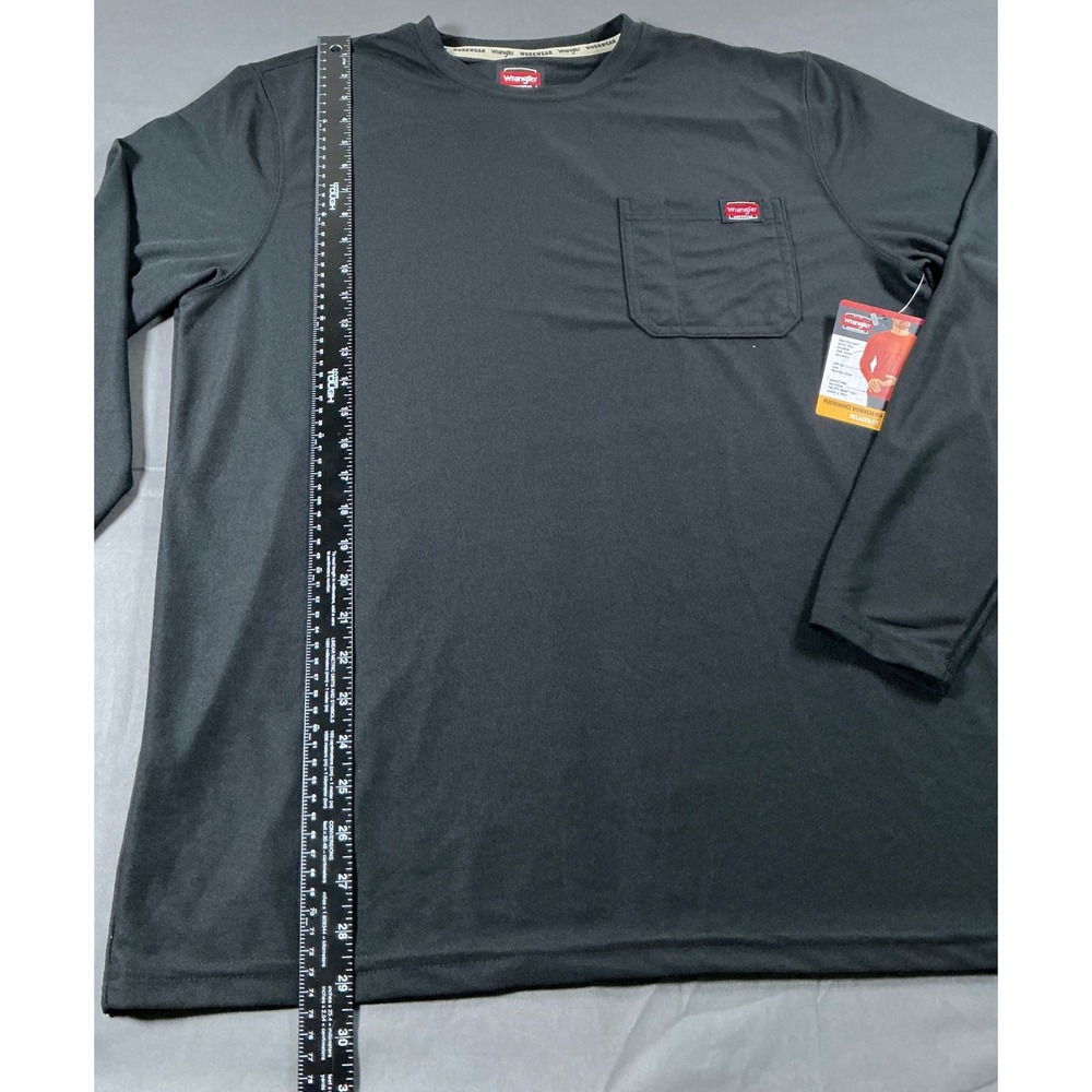 Wrangler Workwear Mens Black Performance LS Pen Pocket Tee Relaxed Fit L WW55145 - Picture 4 of 12